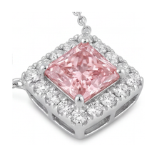 Afbeelding in Gallery-weergave laden, Collier met natuurlijke roze diamant 0,95 karaat prinsessenslijpsel
