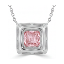 Afbeelding in Gallery-weergave laden, Collier met natuurlijke roze diamant 0,95 karaat prinsessenslijpsel
