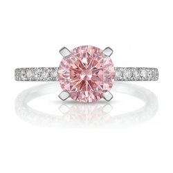 Natuurlijke roze diamanten ring 1,39 karaat rond