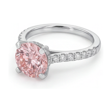 Afbeelding in Gallery-weergave laden, Natuurlijke roze diamanten ring 1,39 karaat rond
