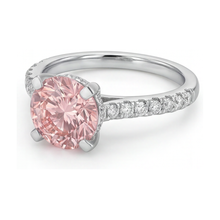 Afbeelding in Gallery-weergave laden, Natuurlijke roze diamanten ring 1,39 karaat rond
