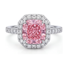 Afbeelding in Gallery-weergave laden, Ring met natuurlijke roze diamant van 1,96 karaat, kussenslijpsel
