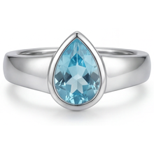 Afbeelding in Gallery-weergave laden, Edelsteen Ring 14 Karaat Witgoud met Neon Paraiba – vooraanzicht
