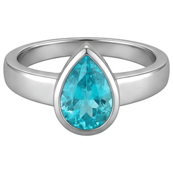 1,50 karaat Neon Paraiba Edelsteen Ring in 14 Karaat Witgoud