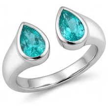 Afbeelding in Gallery-weergave laden, Elegant Neon Paraiba Gekleurde Steen Ring 1 karaat – hoofdaanzicht
