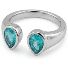 Afbeelding in Gallery-weergave laden, Elegant Neon Paraiba Gekleurde Steen Ring 1 karaat – profielaanzicht
