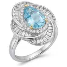 Afbeelding in Gallery-weergave laden, Neon Paraiba Halo Verlovingsring – vooraanzicht
