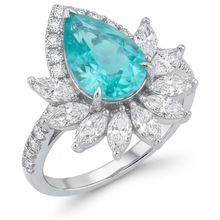 Afbeelding in Gallery-weergave laden, Neon Paraiba Halo Zetting Ring – zijaanzicht
