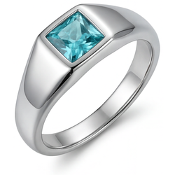 Luxe Neon Paraiba Mannen Ring – 1 karaat 14K Witgoud