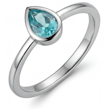 Afbeelding in Gallery-weergave laden, Peervormig Neon Paraiba ring in 14K Witgoud – hoofdaanzicht
