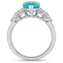 Afbeelding in Gallery-weergave laden, Schitterend Neon Paraiba Sieraadsteen Ring 2 karaat – profielaanzicht

