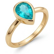 Afbeelding in Gallery-weergave laden, Elegant Paraiba Toermalijn Edelsteen Ring 1,25 karaat – vooraanzicht

