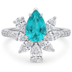 Handgemaakt Halo Ring met VVS Paraiba Toermalijn – 1,25 karaat