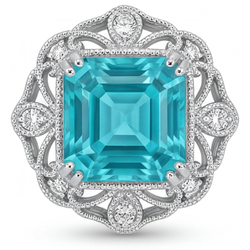 VVS Paraiba Toermalijn Halo Zetting Ring 3,50 karaat – 14K