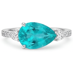 1,75 karaat Paraiba Toermalijn Sieraadsteen Ring in 14K Witgoud