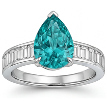 Afbeelding in Gallery-weergave laden, Paraiba Toermalijn Sieraadsteen Ring 2,50 karaat 14K Witgoud – vooraanzicht
