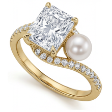 Afbeelding in Gallery-weergave laden, Radiant Parel ring in 14K Geelgoud – vooraanzicht
