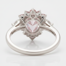 Afbeelding in Gallery-weergave laden, Fancy Roze Diamant Verlovingsring 2 Karaat Natuurlijke Peervorm Semi Halo Platina

