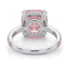 Afbeelding in Gallery-weergave laden, Jubileumring met 4,4 karaat kussengeslepen roze diamant
