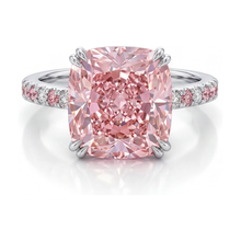 Afbeelding in Gallery-weergave laden, Jubileumring met 4,4 karaat kussengeslepen roze diamant

