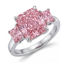 Afbeelding in Gallery-weergave laden, Jubileumring met roze diamant van 4,9 karaat, radiant geslepen
