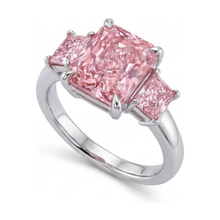 Afbeelding in Gallery-weergave laden, Jubileumring met roze diamant van 4,9 karaat, radiant geslepen
