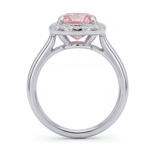 Afbeelding in Gallery-weergave laden, Verlovingsring met roze diamant 1,21 karaat kussengeslepen
