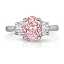 Afbeelding in Gallery-weergave laden, Verlovingsring met ovale roze diamant van 2,7 karaat
