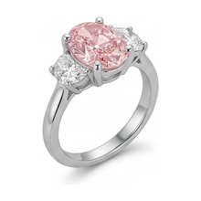 Afbeelding in Gallery-weergave laden, Verlovingsring met ovale roze diamant van 2,7 karaat
