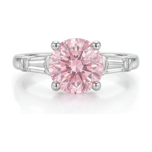 Afbeelding in Gallery-weergave laden, Roze diamanten verlovingsring 3,1 karaat rond
