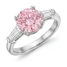 Afbeelding in Gallery-weergave laden, Roze diamanten verlovingsring 3,1 karaat rond
