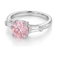Afbeelding in Gallery-weergave laden, Roze diamanten verlovingsring 3,1 karaat rond
