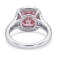 Afbeelding in Gallery-weergave laden, Roze Diamant Verlovingsring 4,1 Karaat Kussengeslepen
