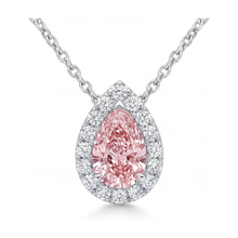 Afbeelding in Gallery-weergave laden, Collier met peervormige roze diamant 1,9 karaat
