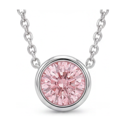 Collier met roze diamant 2,5 karaat rond