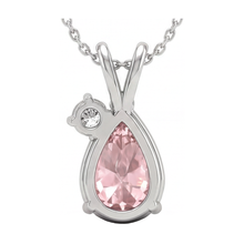 Afbeelding in Gallery-weergave laden, Collier met roze diamant van 3,15 karaat, hanger met peervormig accent op het hangoog
