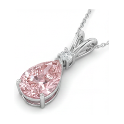 Collier met peervormige roze diamant van 3,15 karaat