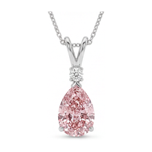 Afbeelding in Gallery-weergave laden, Collier met peervormige roze diamant van 3,15 karaat
