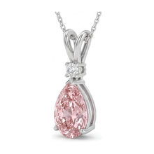 Afbeelding in Gallery-weergave laden, Collier met peervormige roze diamant van 3,15 karaat
