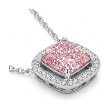 Afbeelding in Gallery-weergave laden, Collier met roze diamant, 3,5 karaat, kussenslijpsel
