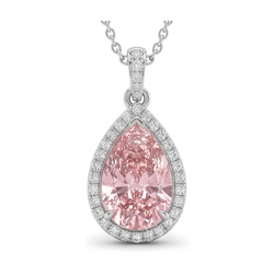 Collier met peervormige roze diamant, 3,6 karaat