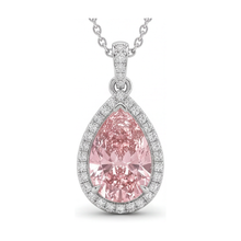 Afbeelding in Gallery-weergave laden, Collier met peervormige roze diamant, 3,6 karaat
