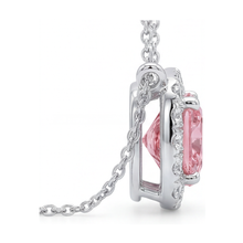 Afbeelding in Gallery-weergave laden, Roze diamanten collier 3 karaat kussengeslepen
