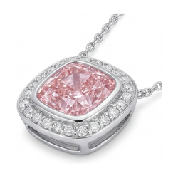 Roze diamanten hanger 4,6 karaat kussenslijpsel