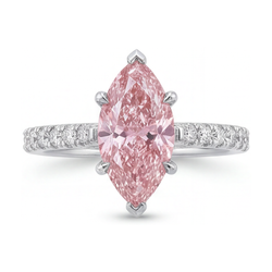 Roze diamanten ring 2,1 karaat marquise