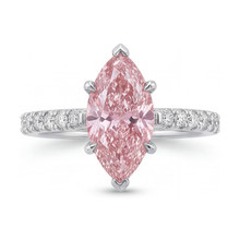 Afbeelding in Gallery-weergave laden, Roze diamanten ring 2,1 karaat marquise
