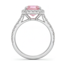 Afbeelding in Gallery-weergave laden, Smaragdgeslepen roze diamanten ring van 2,5 karaat
