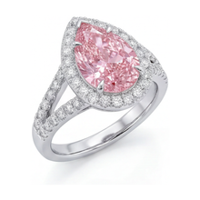 Afbeelding in Gallery-weergave laden, Roze diamanten ring 3,2 karaat peervormig
