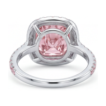 Afbeelding in Gallery-weergave laden, Roze diamanten ring 3,8 karaat kussenslijpsel
