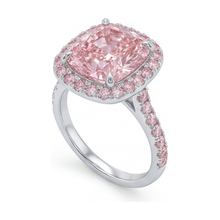 Afbeelding in Gallery-weergave laden, Roze diamanten ring 3,8 karaat kussenslijpsel
